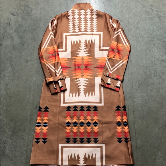 Womens Boho Tribal Aztec Blanket Coat Multi Color New With Tags! Medium - Picture 2 of 9